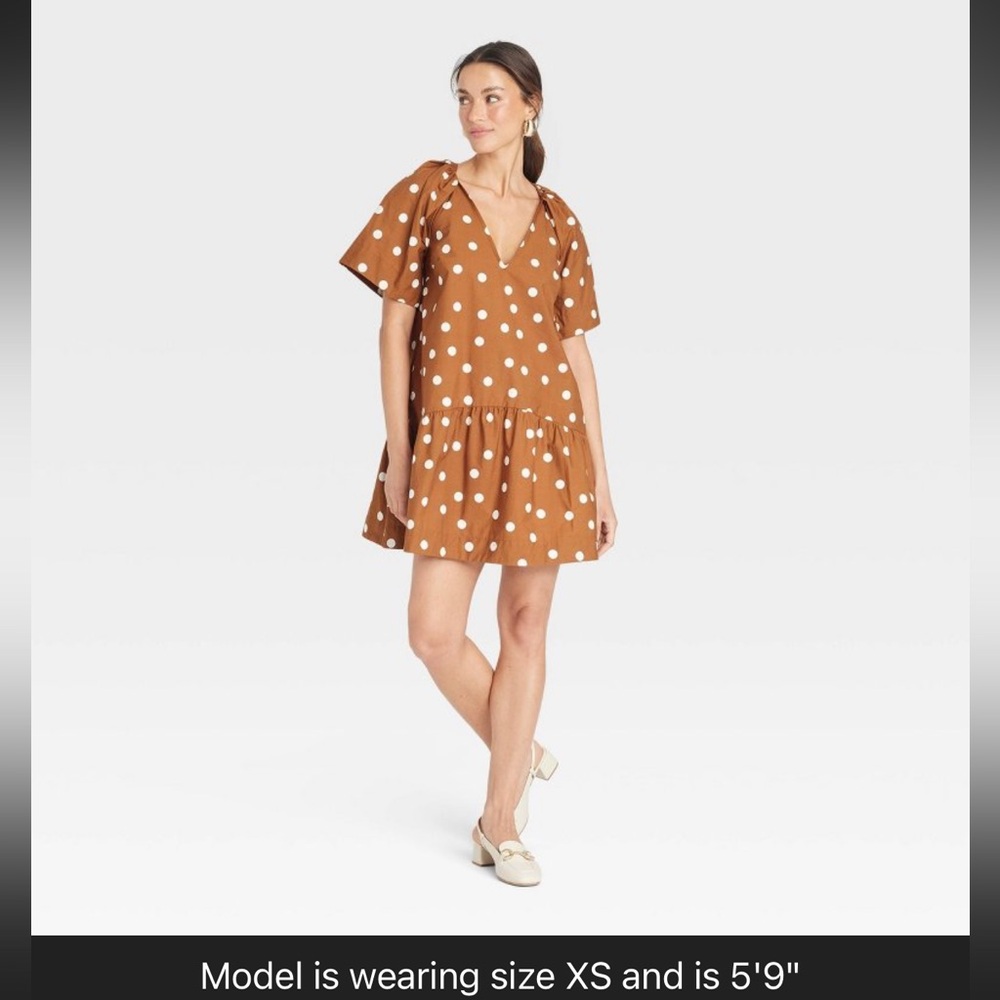Brown dot dress. New with tags